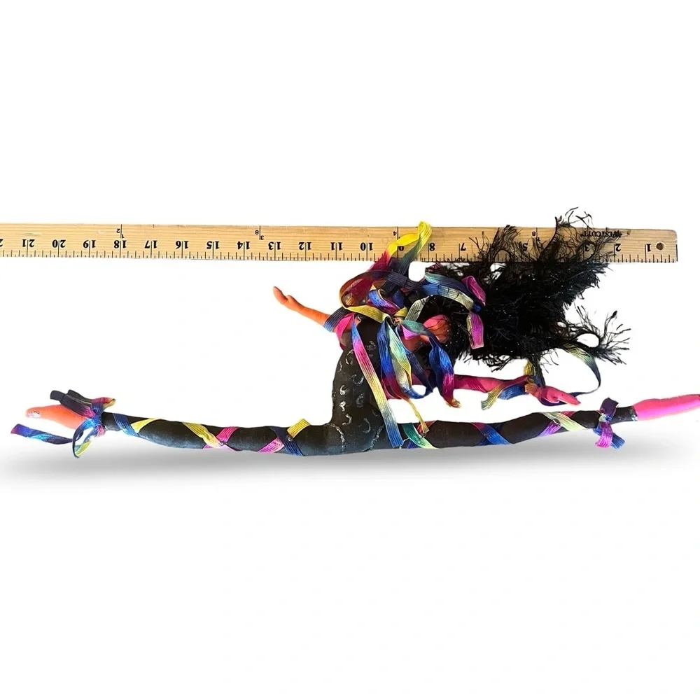 Vintage 1990s Colorful Cloth Dancer Ornament